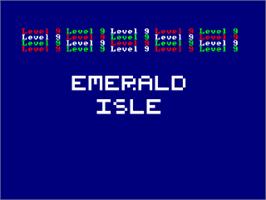 Title screen of Emerald Isle on the Amstrad CPC.