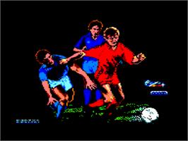 Title screen of Emilio Butragueño Futbol on the Amstrad CPC.