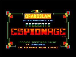Title screen of Espionage on the Amstrad CPC.