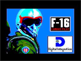 Title screen of F-16 Combat Pilot on the Amstrad CPC.