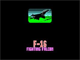 Title screen of F-16 Fighting Falcon on the Amstrad CPC.