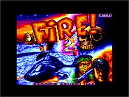 Title screen of Fire! on the Amstrad CPC.