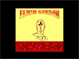 Title screen of Flash Gordon on the Amstrad CPC.