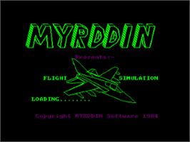 Title screen of Flight Simulation on the Amstrad CPC.