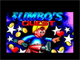 Title screen of Flimbo's Quest on the Amstrad CPC.