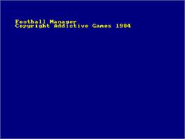 Title screen of Football Manager on the Amstrad CPC.