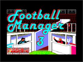 Title screen of Football Manager 3 on the Amstrad CPC.