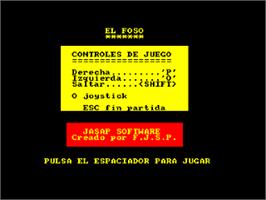 Title screen of Foso, El on the Amstrad CPC.