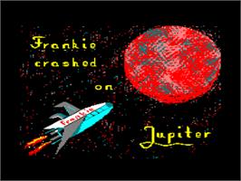 Title screen of Frankie Crashed On Jupiter on the Amstrad CPC.