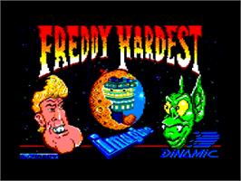 Title screen of Freddy Hardest on the Amstrad CPC.