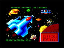 Title screen of Freedom Fighter on the Amstrad CPC.