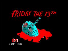 Title screen of Friday the 13th on the Amstrad CPC.