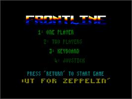 Title screen of Frontline on the Amstrad CPC.