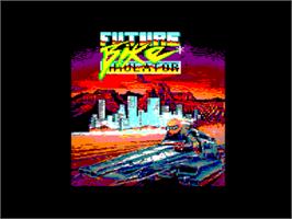 Title screen of Future Bike Simulator on the Amstrad CPC.