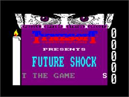 Title screen of Future Shock on the Amstrad CPC.
