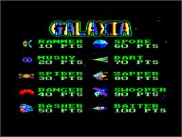 Title screen of Galaxia on the Amstrad CPC.