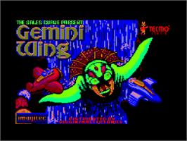 Title screen of Gemini Wing on the Amstrad CPC.