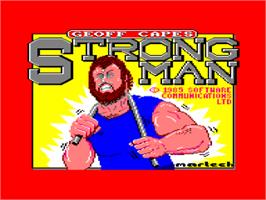 Title screen of Geoff Capes Strongman on the Amstrad CPC.