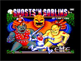 Title screen of Ghosts'n Goblins on the Amstrad CPC.