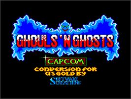 Title screen of Ghouls'n Ghosts on the Amstrad CPC.