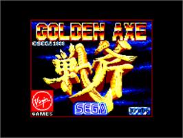 Title screen of Golden Axe on the Amstrad CPC.