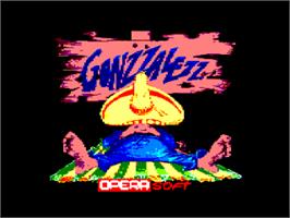 Title screen of Gonzzalezz on the Amstrad CPC.