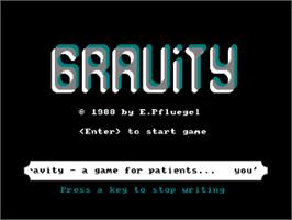 Title screen of Gravity on the Amstrad CPC.