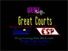 Title screen of Great Courts on the Amstrad CPC.