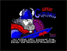 Title screen of Great Gurianos on the Amstrad CPC.