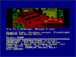 Title screen of Gremlins - The Adventure on the Amstrad CPC.