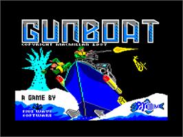 Title screen of Gunboat - River Combat Simulation on the Amstrad CPC.