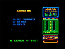 Title screen of Gunstar on the Amstrad CPC.