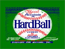Title screen of HardBall on the Amstrad CPC.