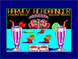 Title screen of Harvey Headbanger on the Amstrad CPC.