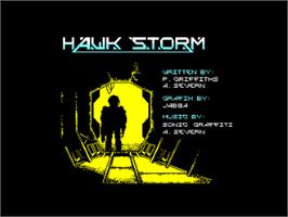 Title screen of Hawk Storm on the Amstrad CPC.