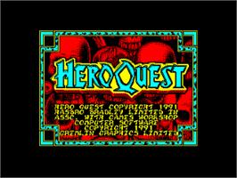 Title screen of HeroQuest on the Amstrad CPC.
