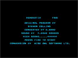 Title screen of Herobotix on the Amstrad CPC.