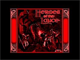 Title screen of Heroes of the Lance on the Amstrad CPC.