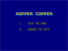 Title screen of Hopper Copper on the Amstrad CPC.