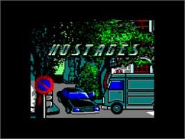 Title screen of Hostages on the Amstrad CPC.