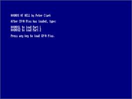 Title screen of Hounds Of Hell on the Amstrad CPC.