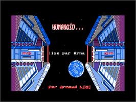 Title screen of Humanoid on the Amstrad CPC.