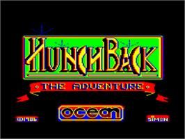Title screen of Hunchback the Adventure on the Amstrad CPC.