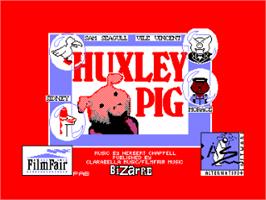 Title screen of Huxley Pig on the Amstrad CPC.