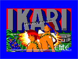 Title screen of Ikari Warriors on the Amstrad CPC.