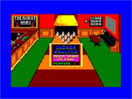Title screen of Indoor Bowling on the Amstrad CPC.
