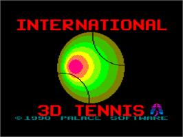 Title screen of International 3D Tennis on the Amstrad CPC.