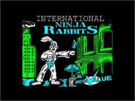 Title screen of International Ninja Rabbits on the Amstrad CPC.