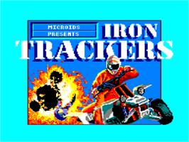 Title screen of Iron Trackers on the Amstrad CPC.