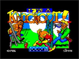 Title screen of It's A Knockout on the Amstrad CPC.
